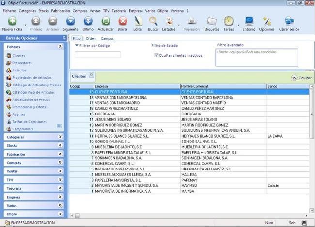 Captura del software OffiPro